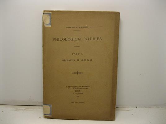 Philological studies. Part I. Mechanism of language - copertina
