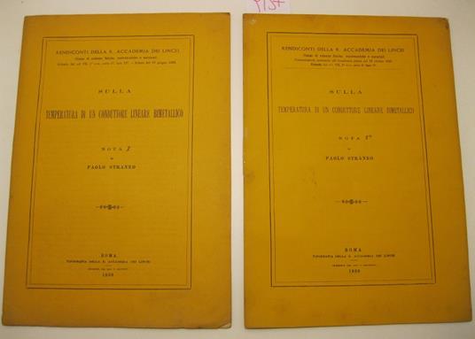 Sulla temperatura di un conduttore lineare bimetallico. Nota 1 e 2 - copertina