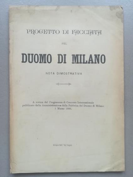 Progetto di facciata pel Duomo di Milano. Nota dimostrativa - copertina