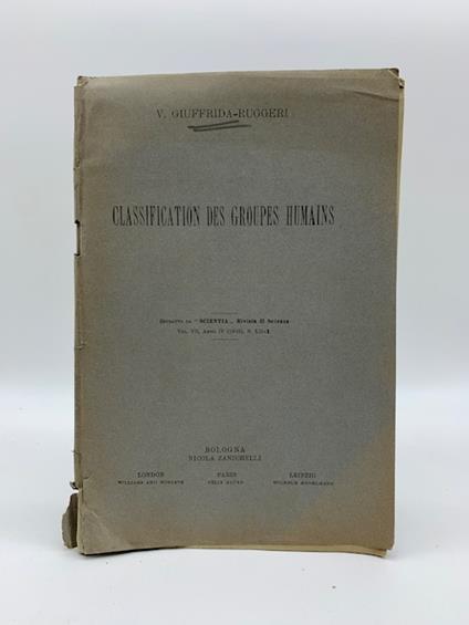 Classification des groupes humains - copertina