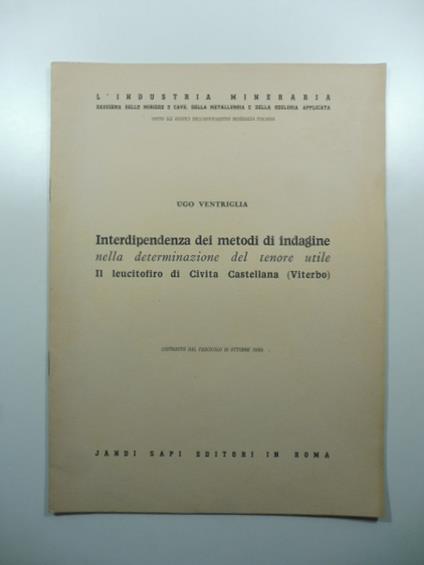 Interdipendenza dei metodi di indagine nella determinazione del tenore utile. Il leucitofiro di Civita Castellana (Viterbo) - copertina