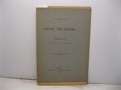 I fossili della 'Tabella oryctographica' di Ferdinando Bassi conservata nel R. Istituto geologico di Bologna - copertina