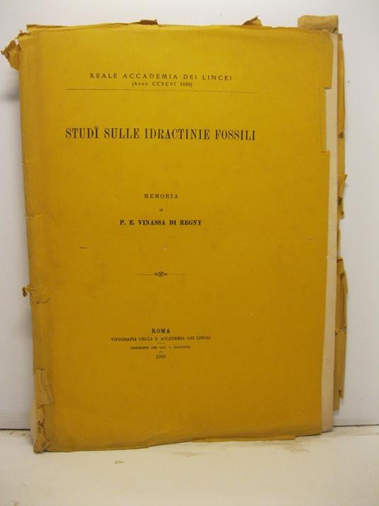 Studi sulle idractinie fossili - copertina