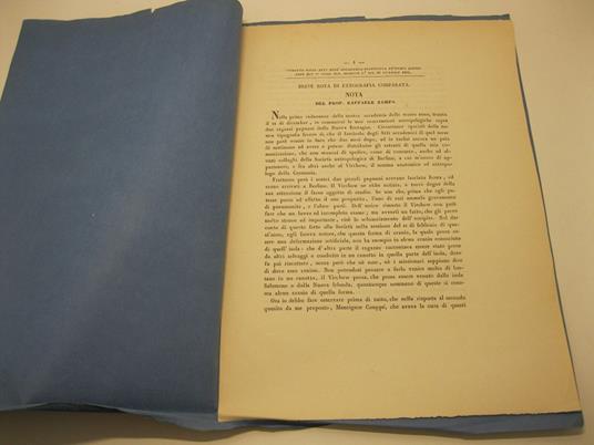 Breve nota di etnografia comparata. Nota del Professor Luigi Zampa - copertina