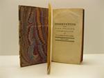 Dissertation sur l'immaterialite' et l'immortalite' de l'ame - Dissertation sur la liberte'