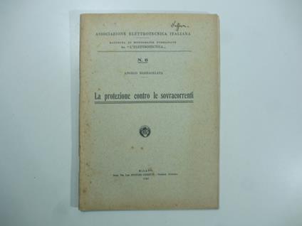 La protezione contro le sovracorrenti - Angelo Barbagelata - copertina