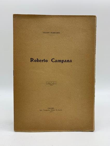 Roberto Campana - Felice Barnabei - copertina