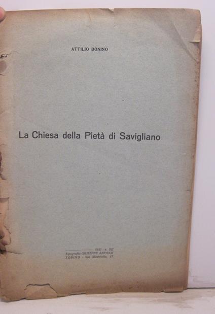 La chiesa della Pieta' di Savigliano - Attilio Bonino - copertina