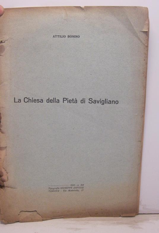 La chiesa della Pieta' di Savigliano - Attilio Bonino - copertina