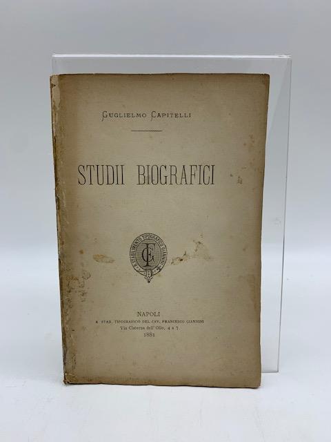 Studii biografici - Guglielmo Capitelli - copertina