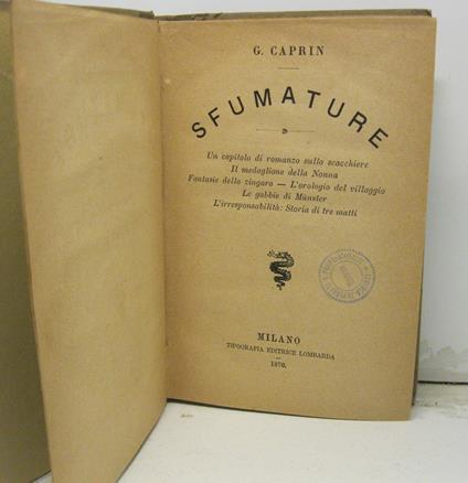 Sfumature - Giuseppe Caprin - copertina