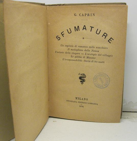 Sfumature - Giuseppe Caprin - copertina