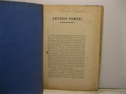 Antonio Pompei - Carlo Cipolla - copertina