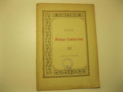Aneddoto enipontino. Nozze Renier - Campostrini. Innsbruck 19 settembre 1887 - Carlo Cipolla - copertina
