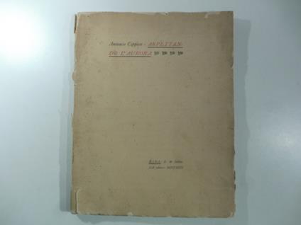 Aspettando l'aurora - Antonio Cippico - copertina