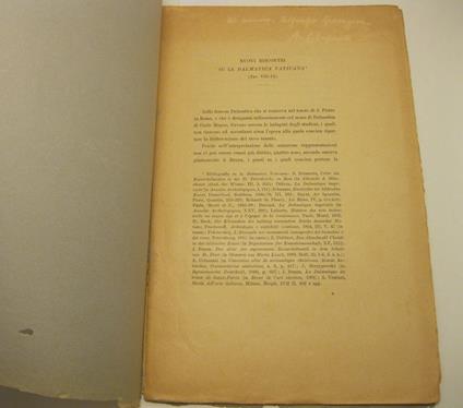 Nuovi riscontri su la Dalmatica Vaticana - Arduino Colasanti - copertina