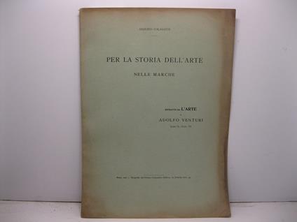 Per la storia dell'arte nelle Marche - Arduino Colasanti - copertina