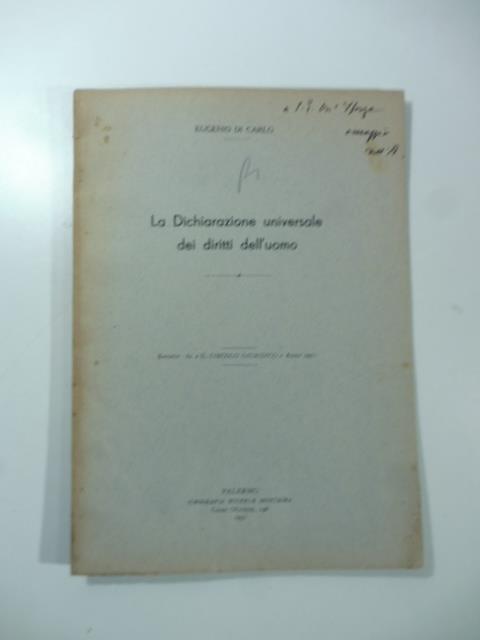 La dichirazione universale dei diritti dell'uomo - Eugenio Di Carlo - copertina