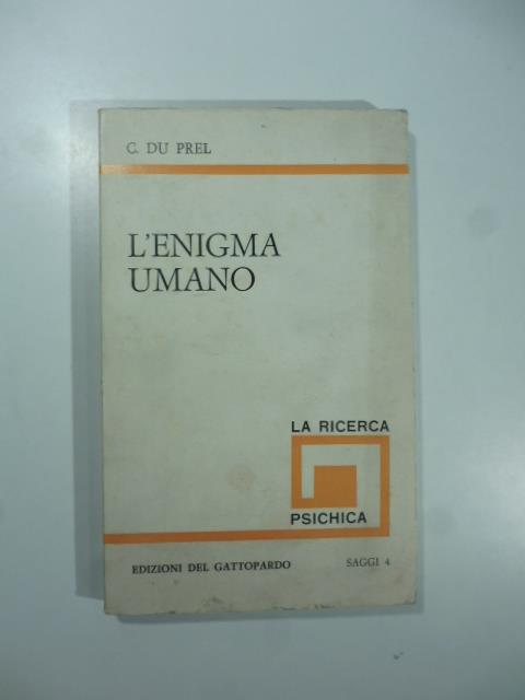 L' enigma umano - Carlo Du Prel - copertina