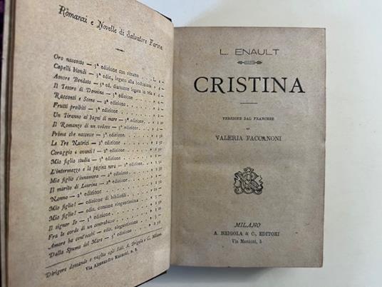 Cristina. Versione dal francese di Valeria Faccanoni - Louis Enault - copertina