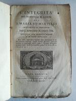 L' integrita' del Panteon di M. Agrippa ora S. Maria ad Martyres rivendicata al Principato