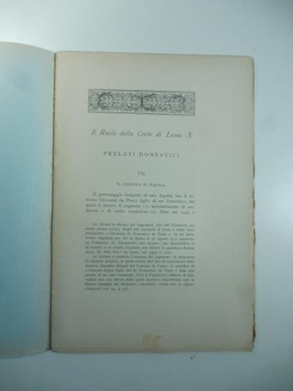Il ruolo della Corte di Leone X. Prelati domestici. Il vescovo di Aquila - Alessandro Ferrajoli - copertina