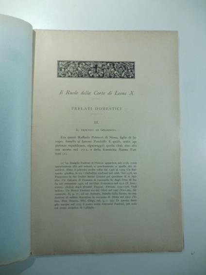 Il ruolo della corte di Leone X. Prelati domestici. Il vescovo di Grosseto - Alessandro Ferrajoli - copertina