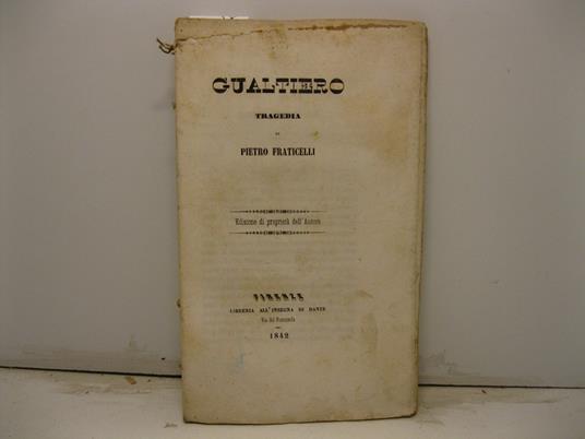 Gualtiero. Tragedia - Pietro Fraticelli - copertina