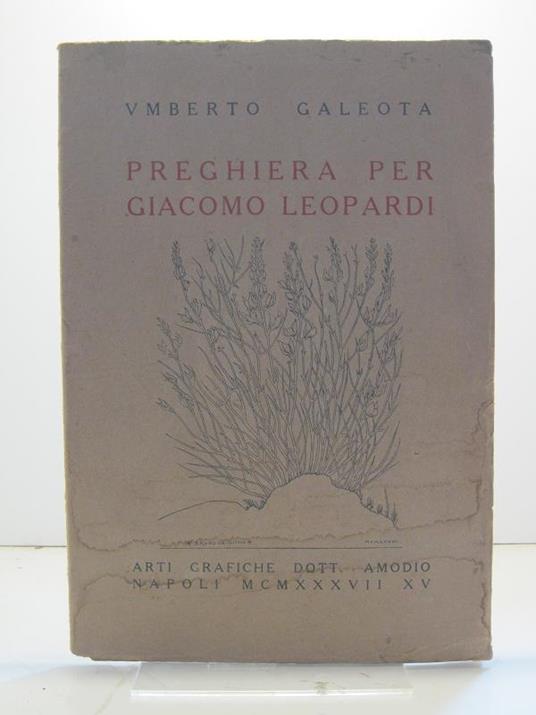 Preghiera per Giacomo Leopardi - Umberto Galeota - copertina