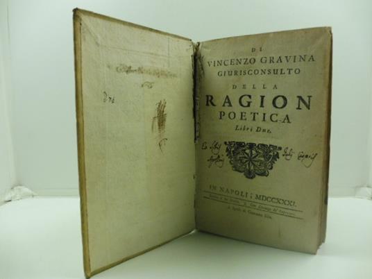 Della Ragion poetica. Libri due - Vincenzo Gravina - copertina