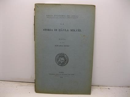 La storia di Hayla Mikael - Ignazio Guidi - copertina