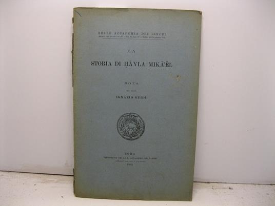 La storia di Hayla Mikael - Ignazio Guidi - copertina