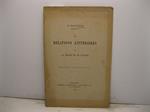 Les relations litteraires de la France et de l'Italie. Extrait des Annales de l'Universite' de Grenoble, t. VII, n. 2