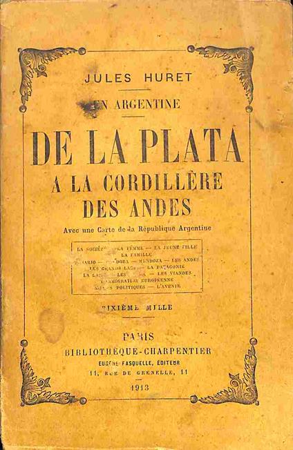 En Argentine de la Plata a la Cordillere des Andes - Jules Huret - copertina