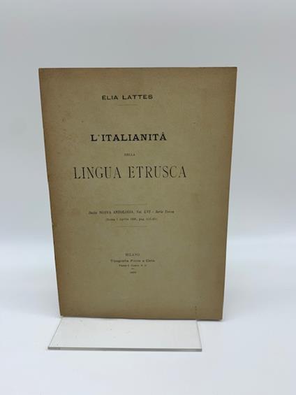 L' italianita' nella lingua etrusca - Elia Lattes - copertina