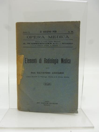 Elementi di radiologia medica - Salvatore Licciardi - copertina