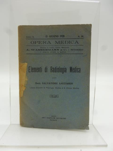 Elementi di radiologia medica - Salvatore Licciardi - copertina