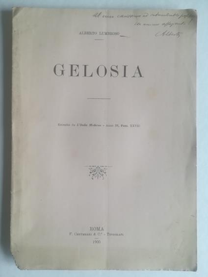 Gelosia - Alberto Lumbroso - copertina