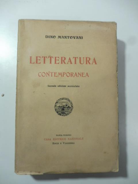 Letteratura contemporanea - Dino Mantovani - copertina