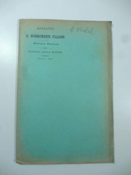 Recensioni di Ersilio Michel sulla rivista Il Risorgimento italiano - Ersilio Michel - copertina