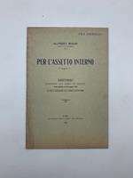 Per l'assetto interno. Discorso pronunziato alla Camera dei Deputati nella tornata del 29 maggio 1923