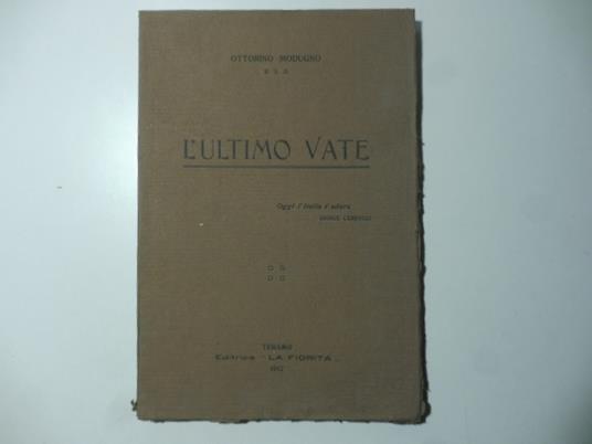 L' ultimo vate - Ottorino Modugno - copertina