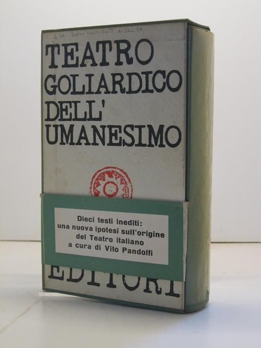 Teatro goliardico dell'Umanesimo - Vito Pandolfi - copertina
