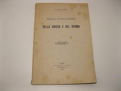 Della evoluzione della chiesa e del dogma - Ilario Rinieri - copertina