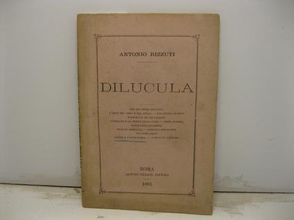 Dilucula - Antonio Rizzuti - copertina