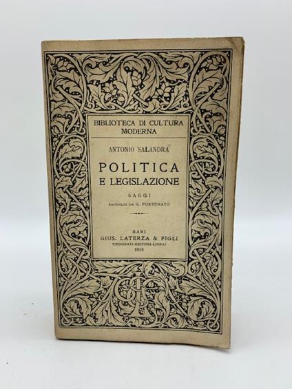 politica e legislazione - Antonio Salandra - copertina