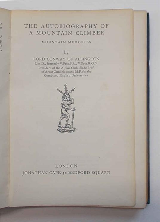 The autobiography of a mountain climber - copertina