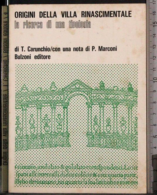 Origini della villa Rinascimentale - copertina