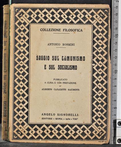 Saggio sul comunismo e sul socialismo - Antonio Rosmini - copertina