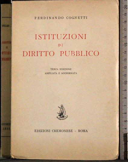Istituzioni di diritto pubblico - Ferdinando Cognetti - copertina
